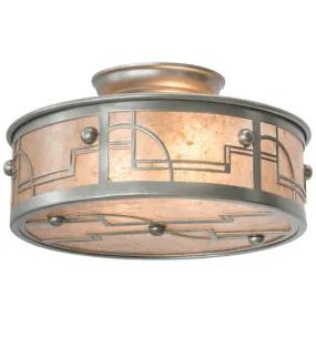 12"W Revival Deco Contemporary Flushmount