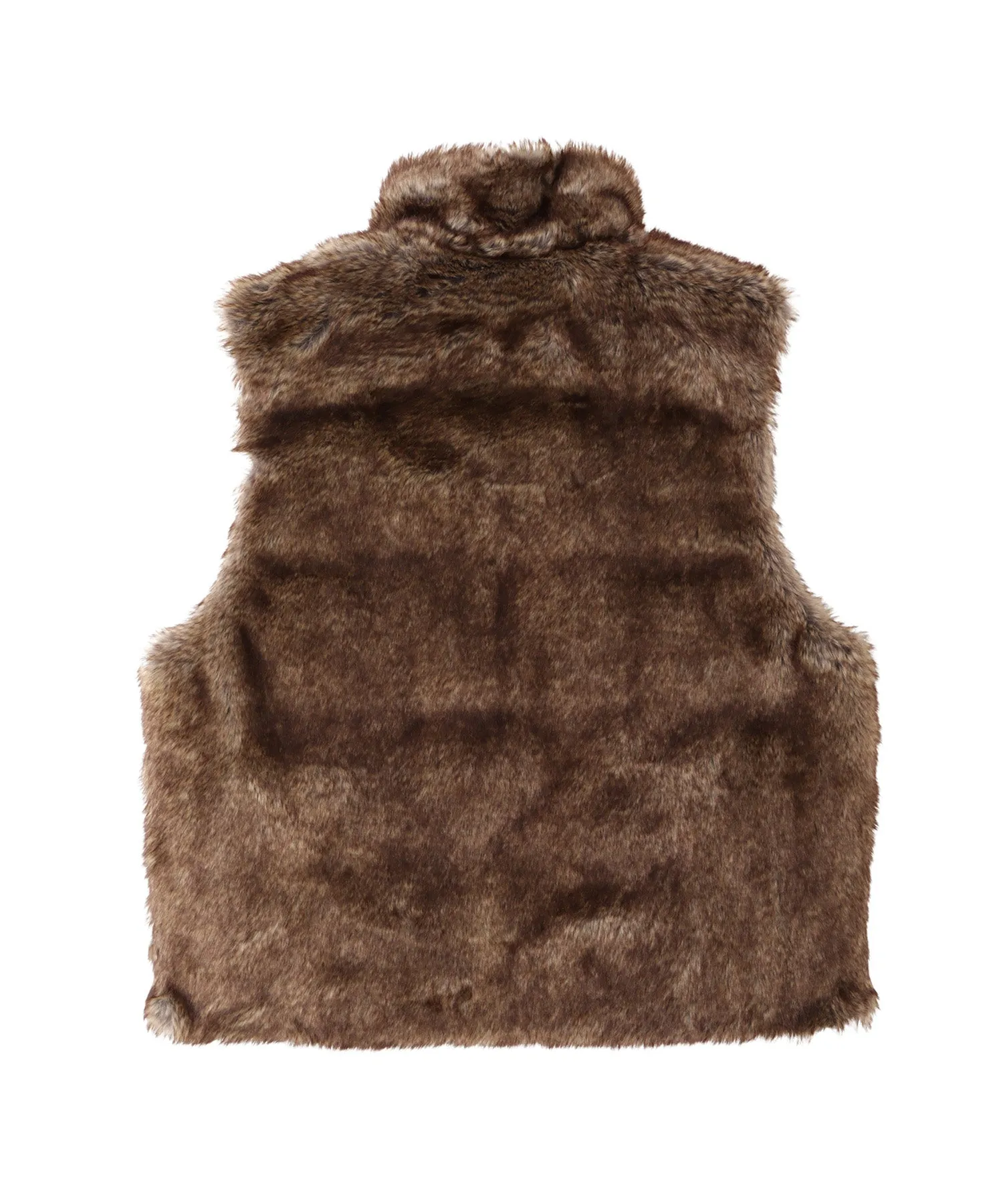 2way stand collar fur vest