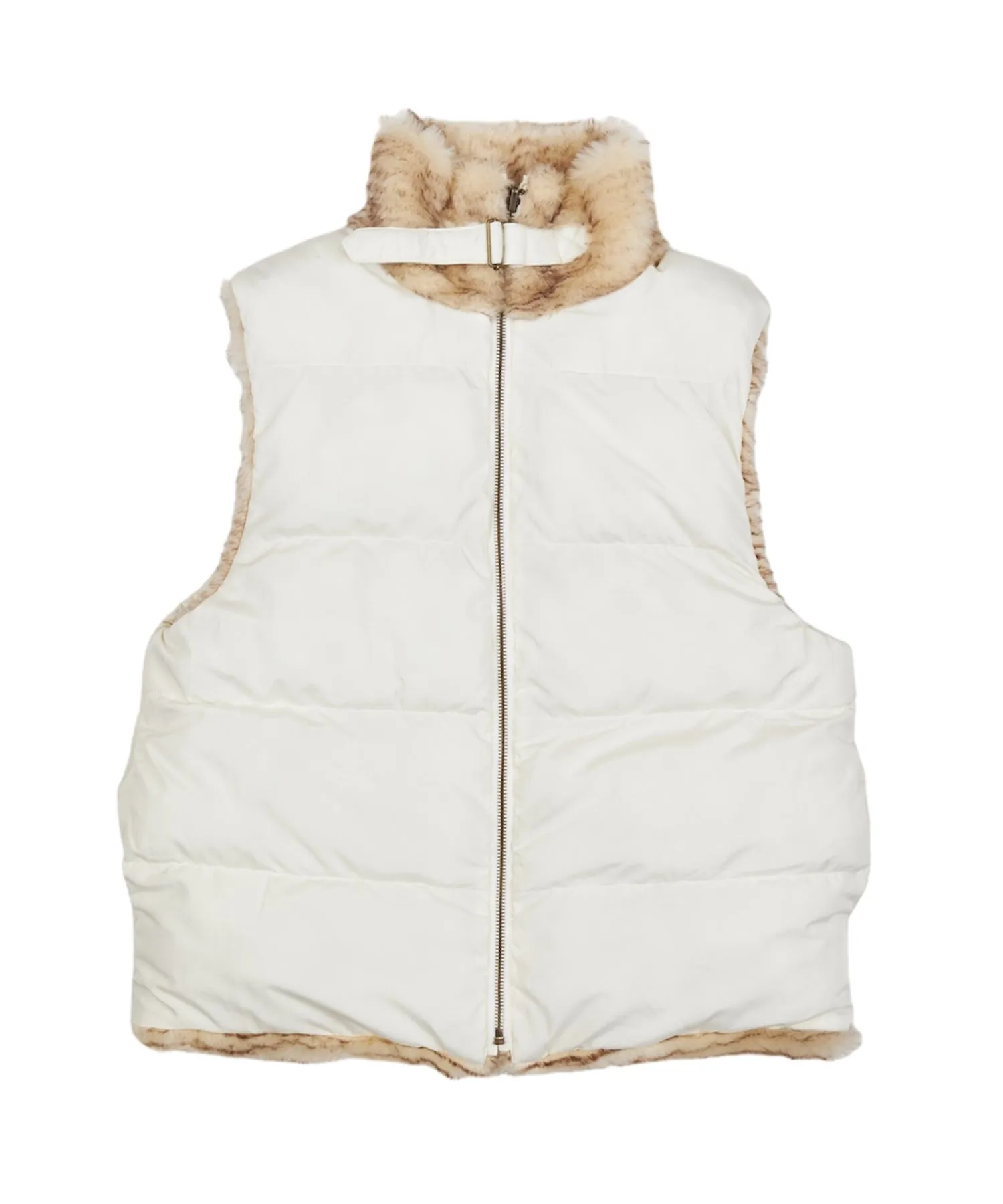 2way stand collar fur vest