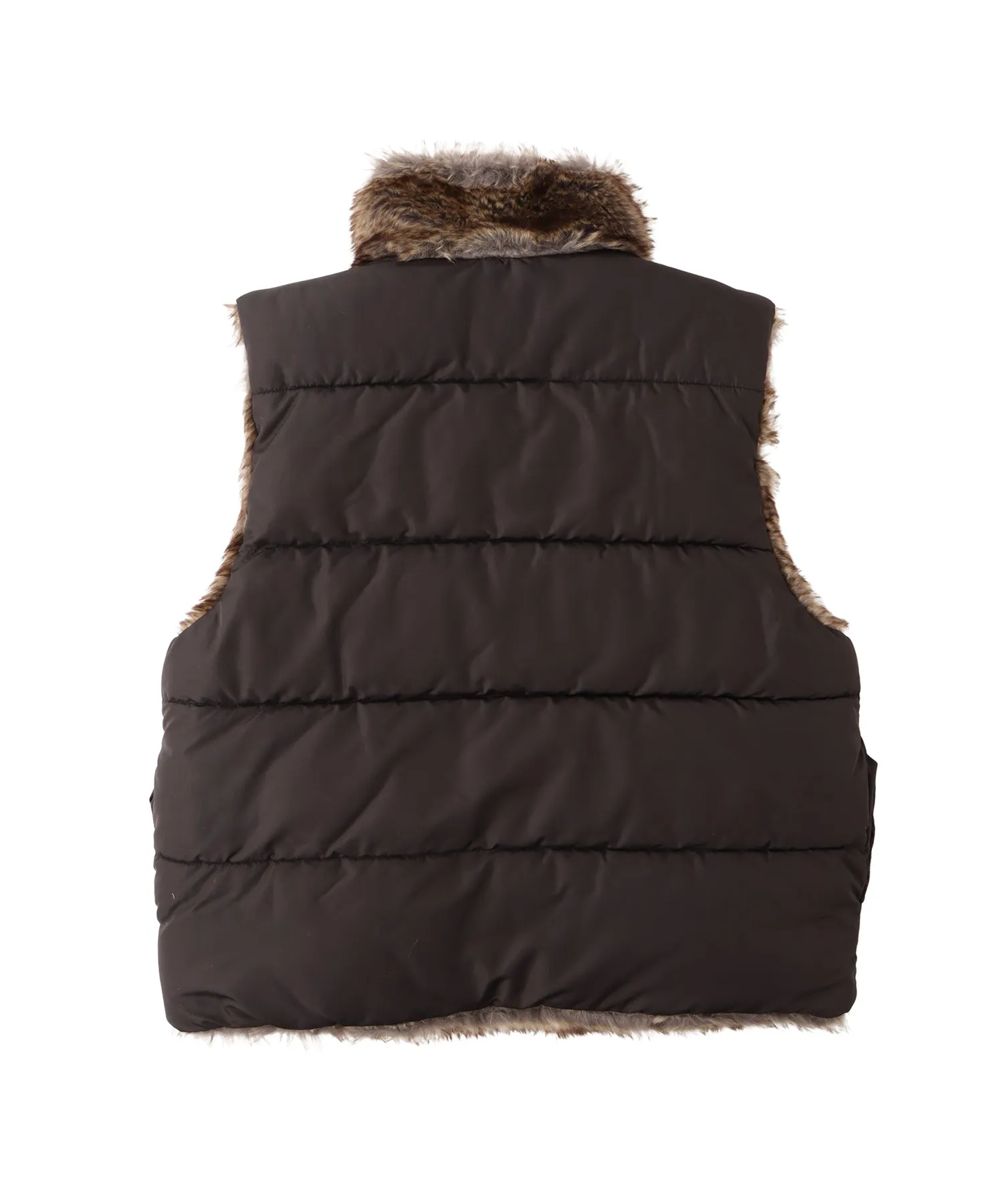 2way stand collar fur vest