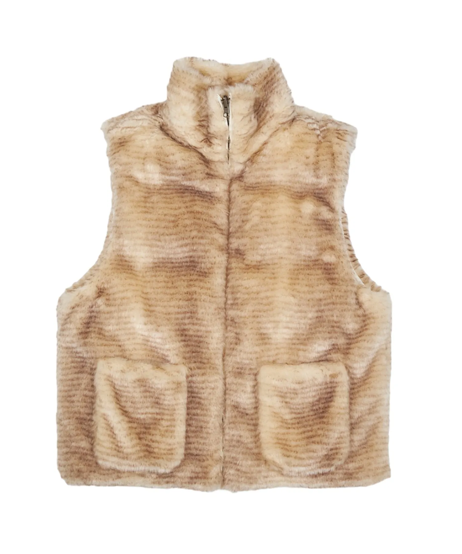 2way stand collar fur vest