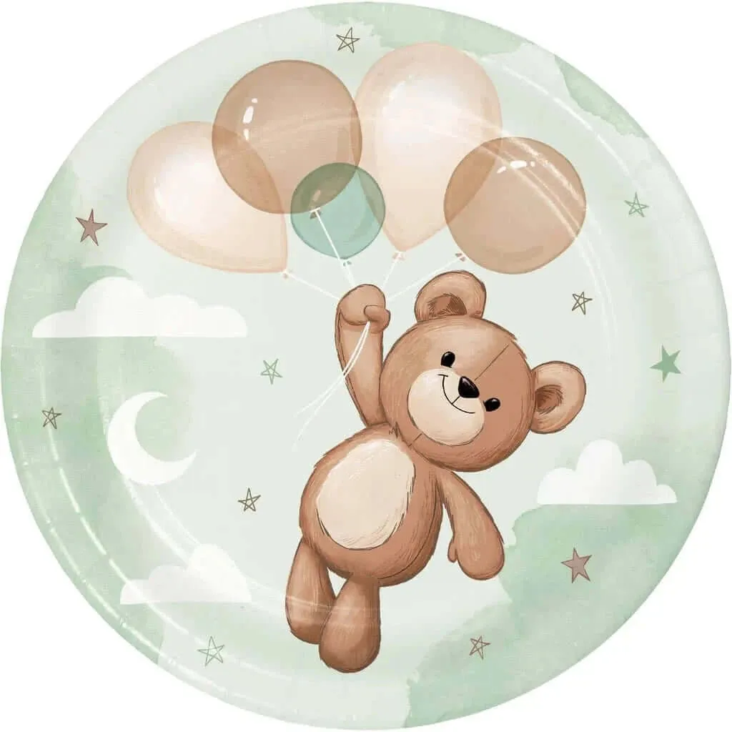 7" Teddy Bear Paper Lunch Plates (8ct)