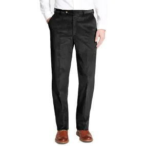 8 Wale Luxury Italian Corduroy Pant in Charcoal (Hampton Plain Front) by Berle