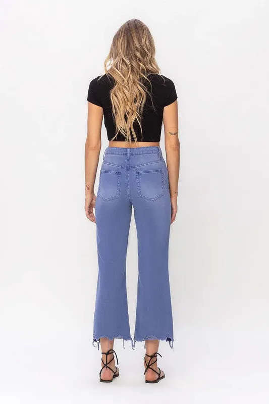 90s Vintage Crop Flare Jeans - Indigo