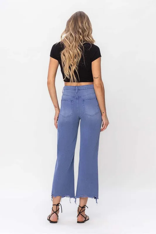 90s Vintage Crop Flare Jeans - Indigo