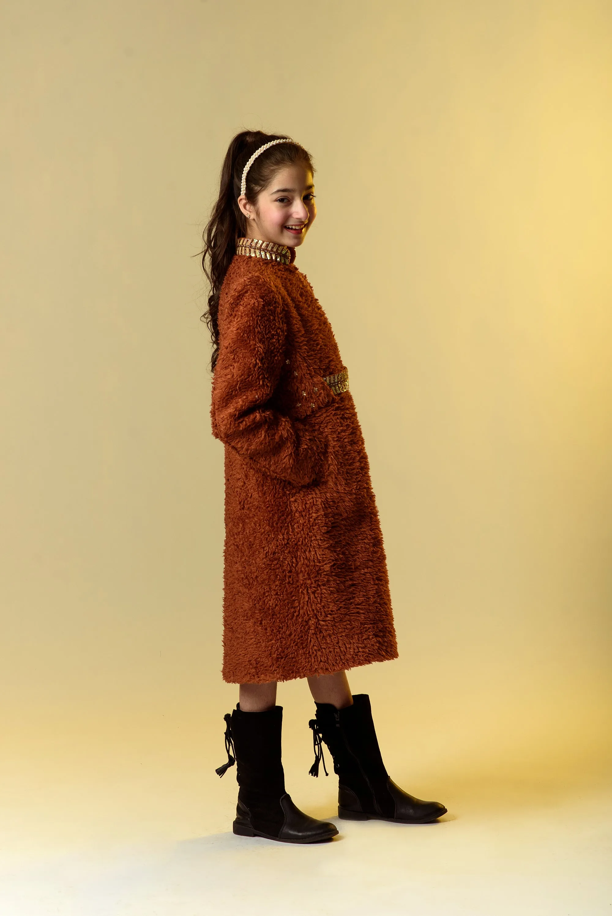 A day in the Woods- Embroidered Organic Sherpa Coat For Girls