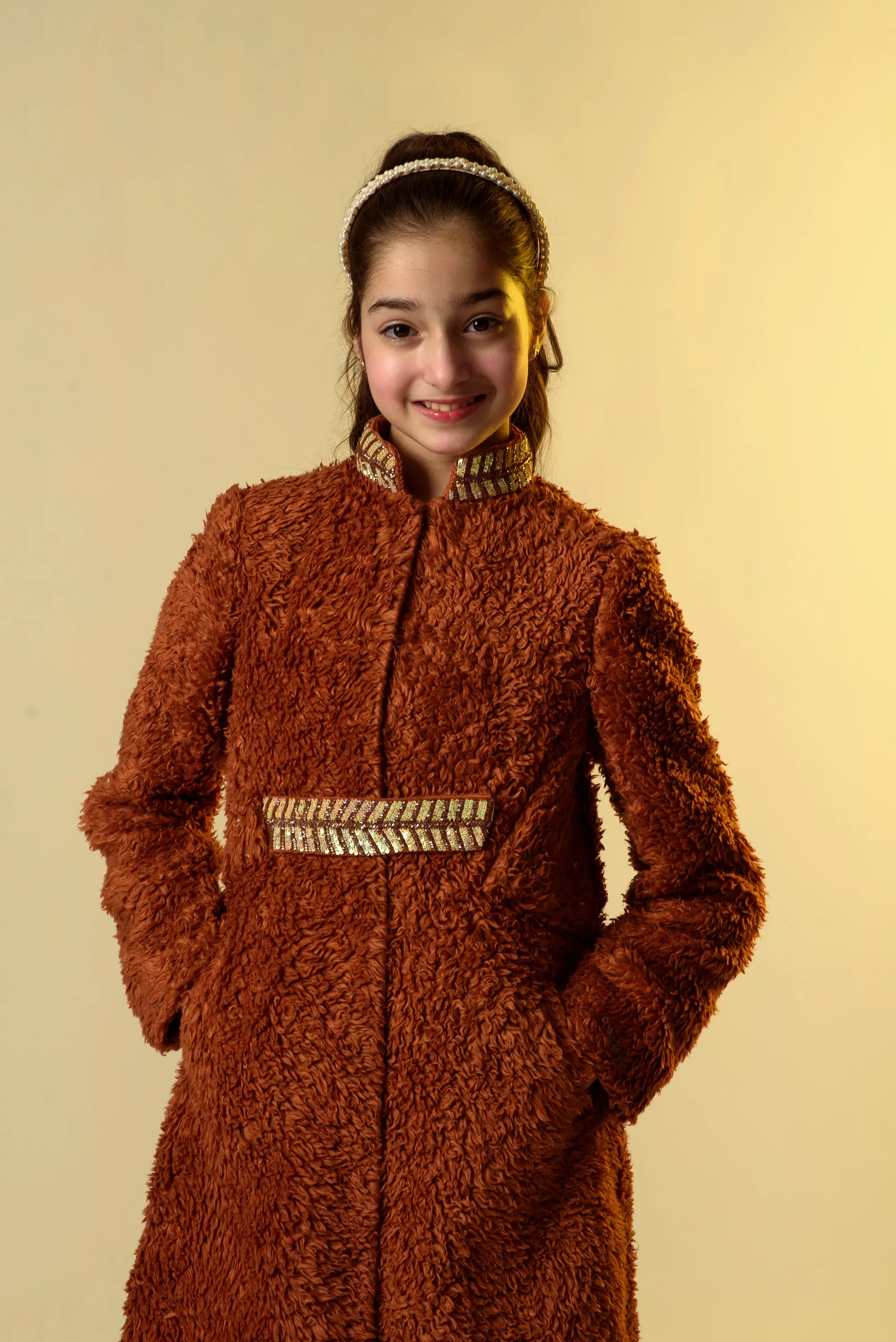 A day in the Woods- Embroidered Organic Sherpa Coat For Girls