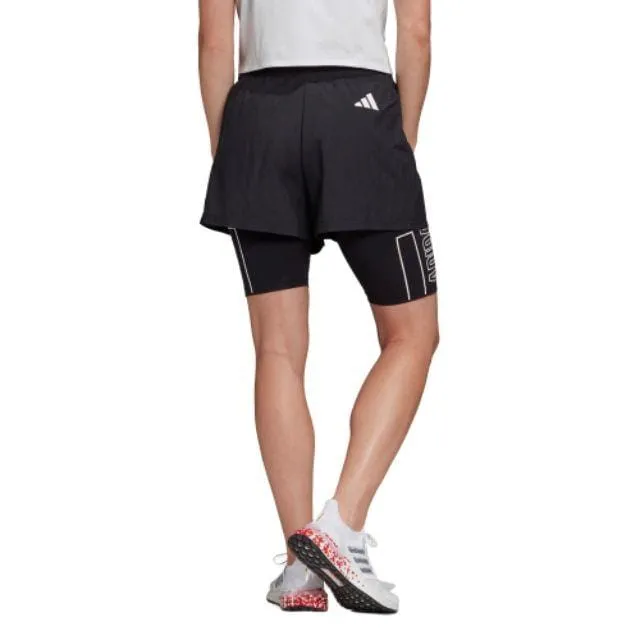 Adidas Detachable Two-In-One Women Training Short Black Fi6711