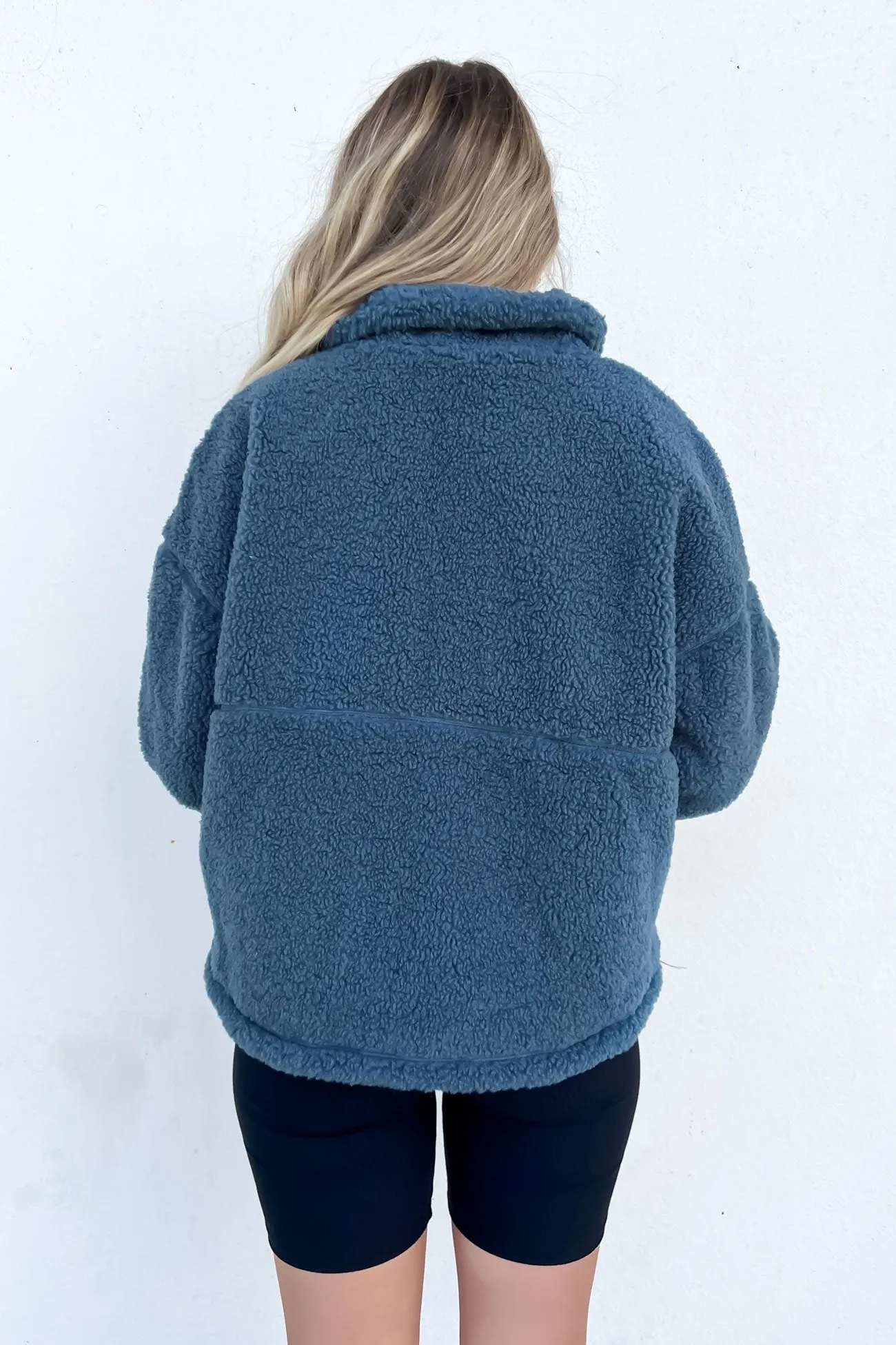 Amara Quarter Zip Teddy Navy