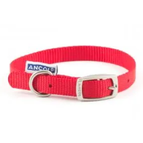 Ancol - Viva Nylon Buckle Collar - Red - Size 2 (26-31cm)