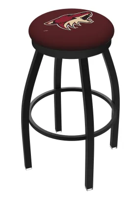 Arizona Coyotes HBS Black Swivel Bar Stool with Cushion