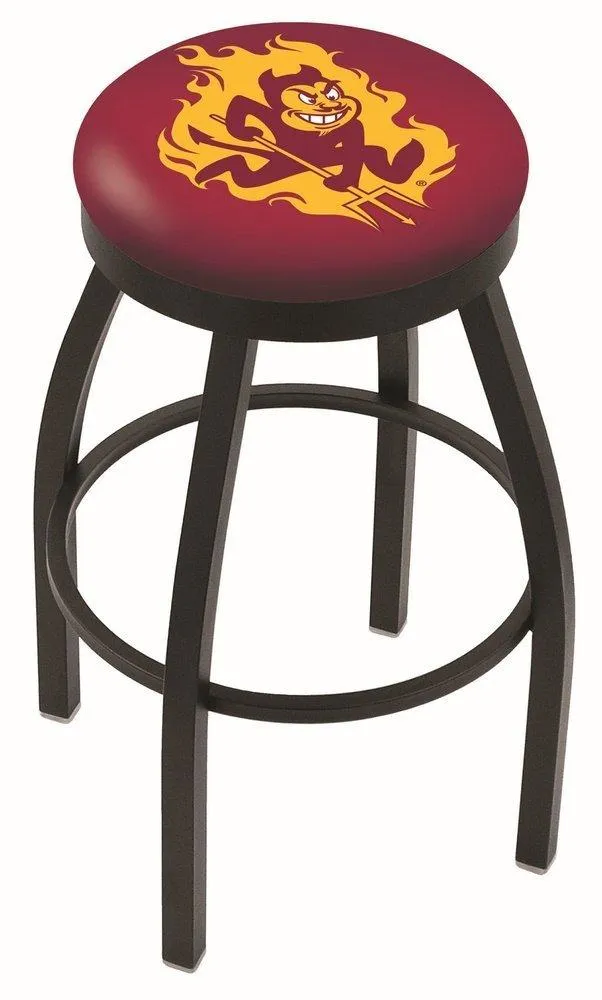 Arizona State Sun Devils HBS Black Swivel Bar Stool with Maroon Cushion