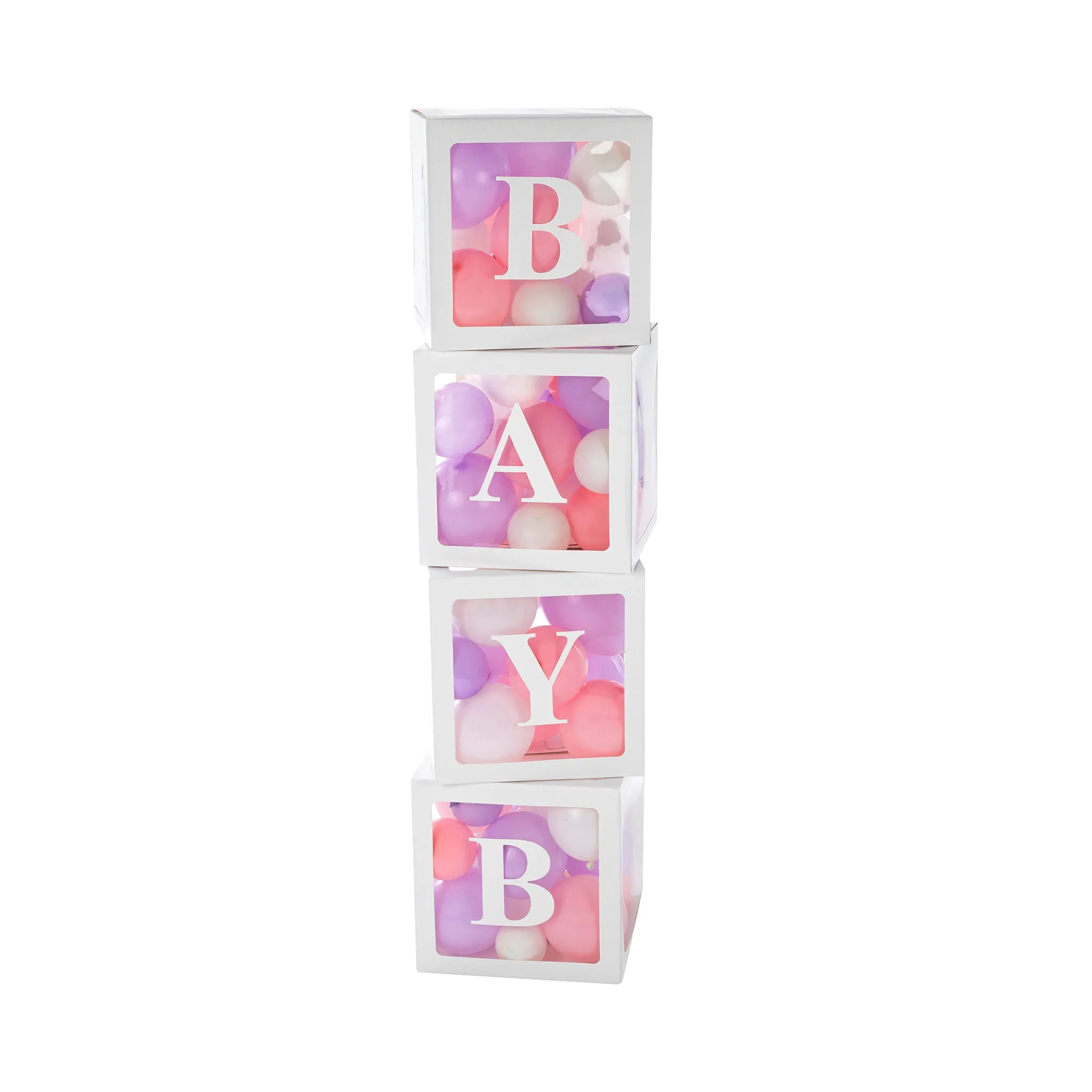 BABY Transparent Balloon Boxes (4 pcs) - White