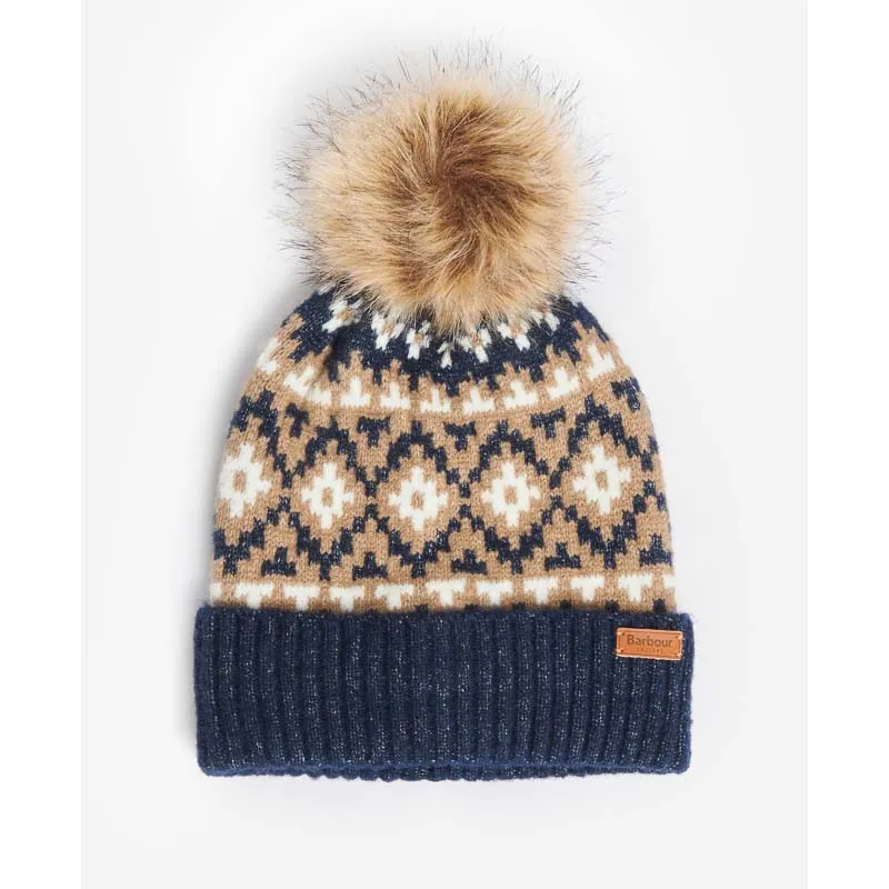 Barbour Eden Fairisle Beanie & Scarf Gift Set - Navy