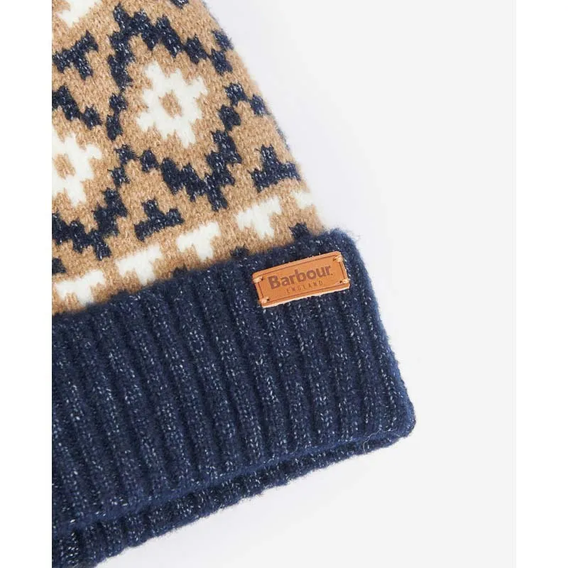 Barbour Eden Fairisle Beanie & Scarf Gift Set - Navy