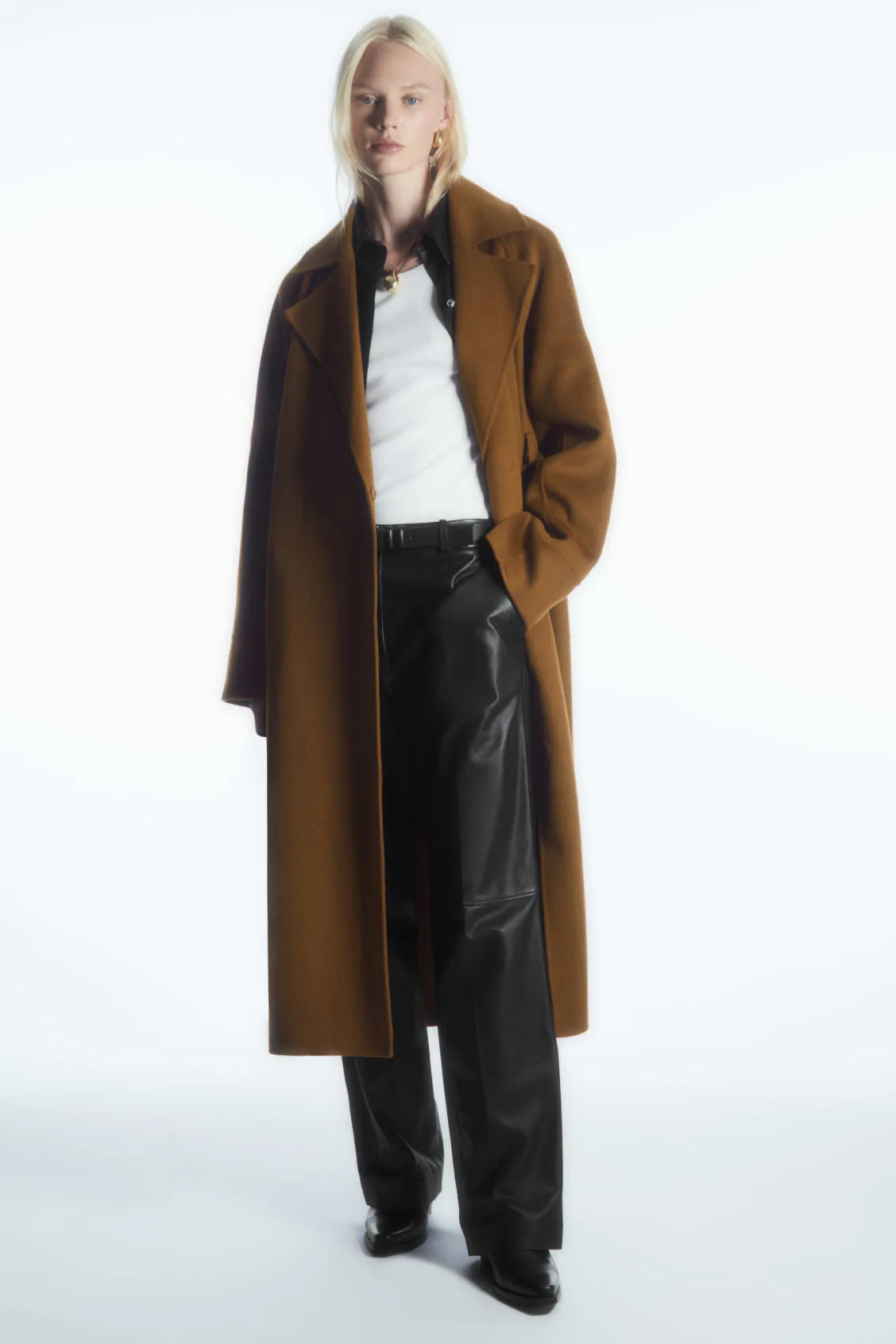 Belted Double-faced Wool Coat