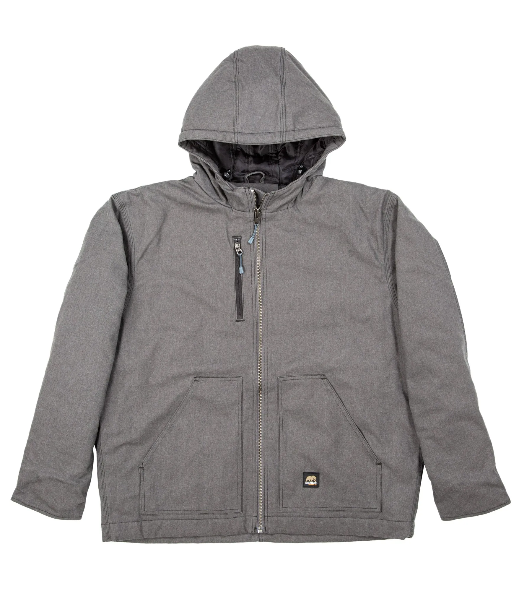 Berne Mens Titanium 100% Cotton Dorset Hooded Work Coat