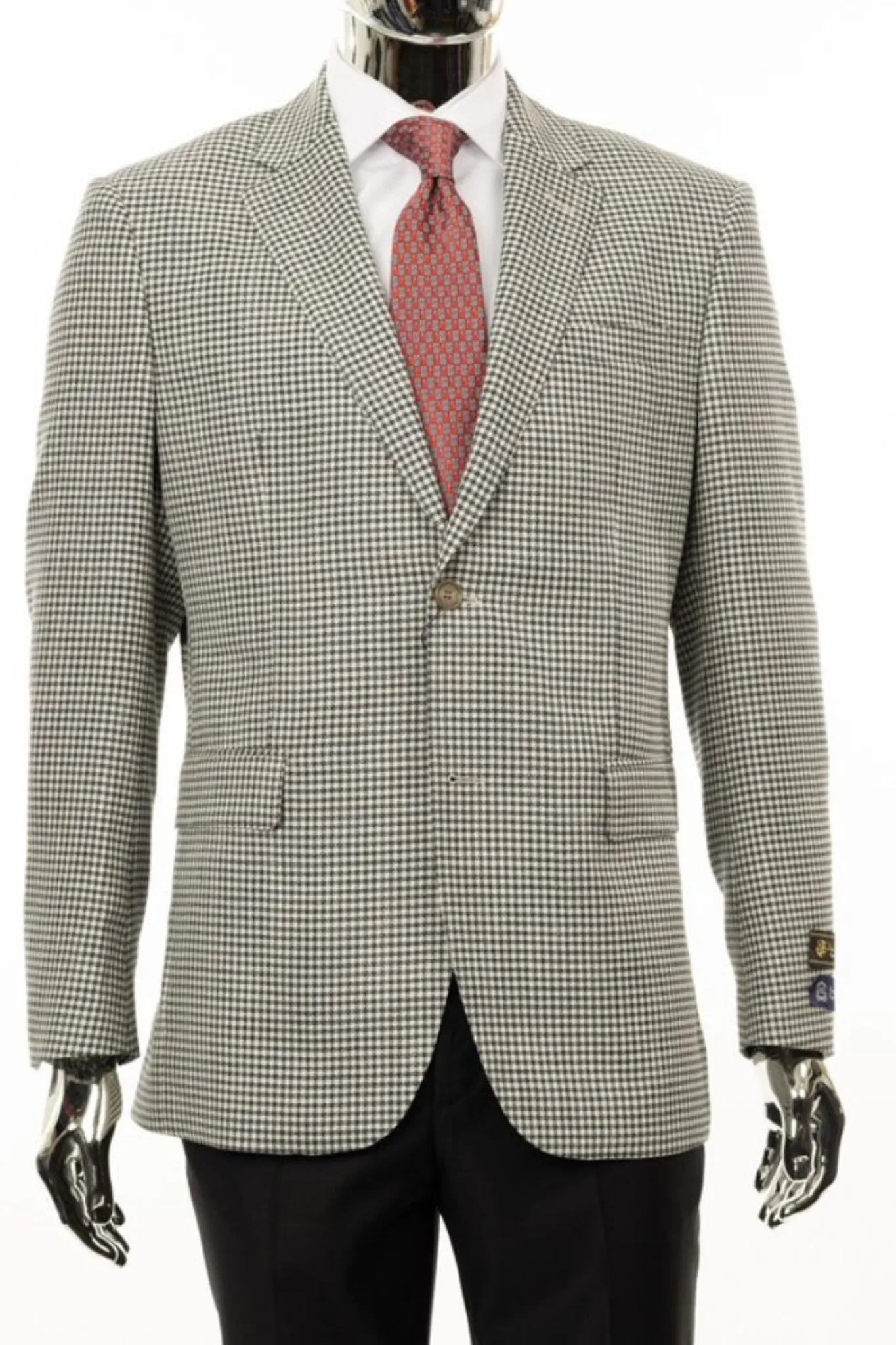 Berragamo Elegant Italy Luxe Modern Fit Sport Coat In Black & White