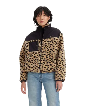 Big Foot Sherpa Fleece Jacket in Leopard