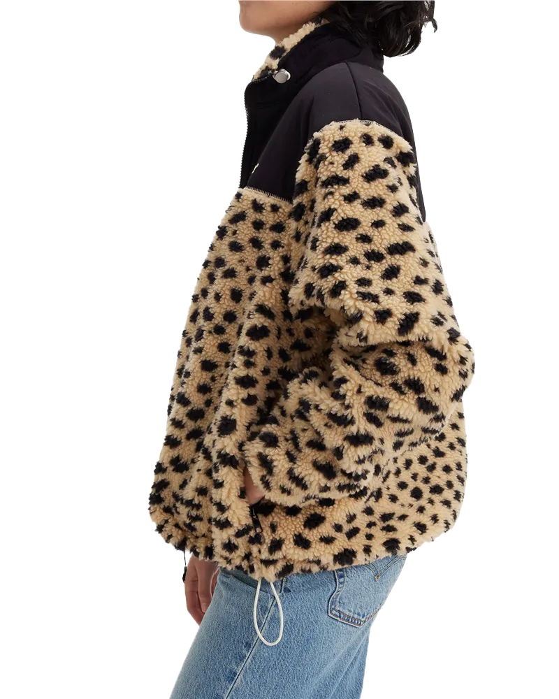 Big Foot Sherpa Fleece Jacket in Leopard