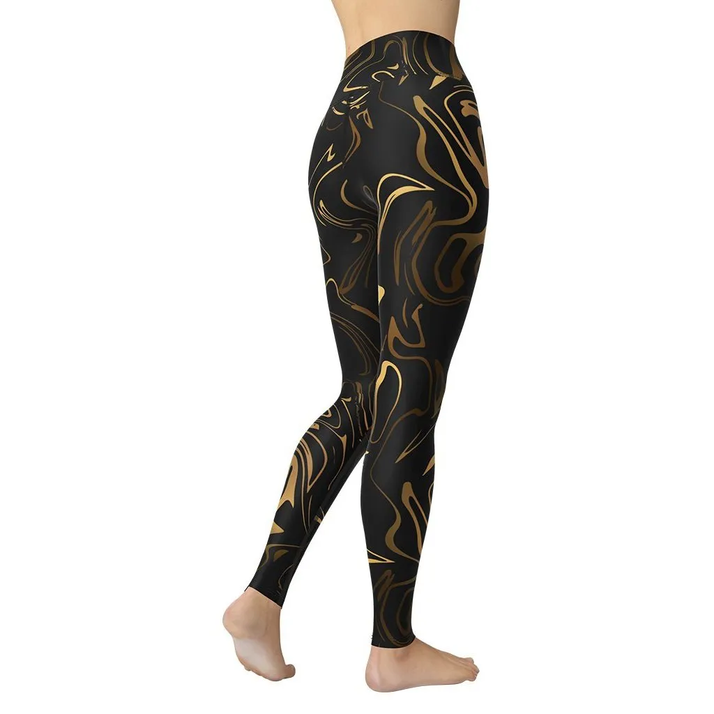 Black & Gold Yoga Leggings