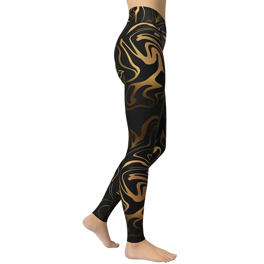 Black & Gold Yoga Leggings