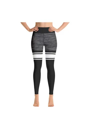 Black and White Mid Thigh Yoga Leggings