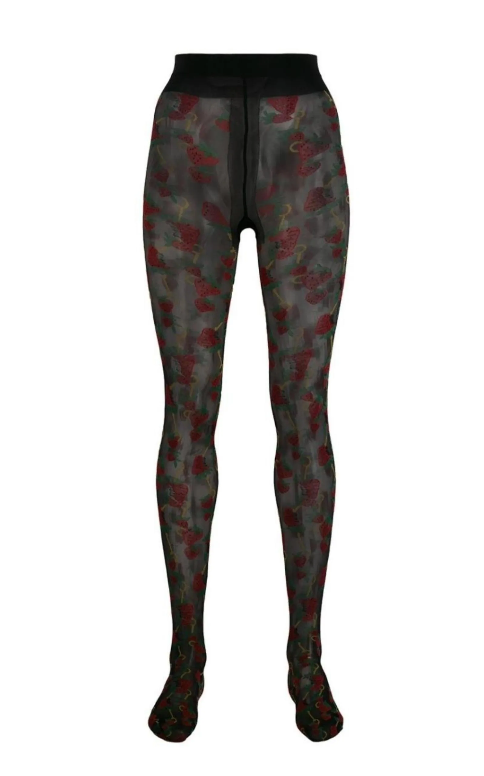 Black Strawberry Logo Horse-bit Tights