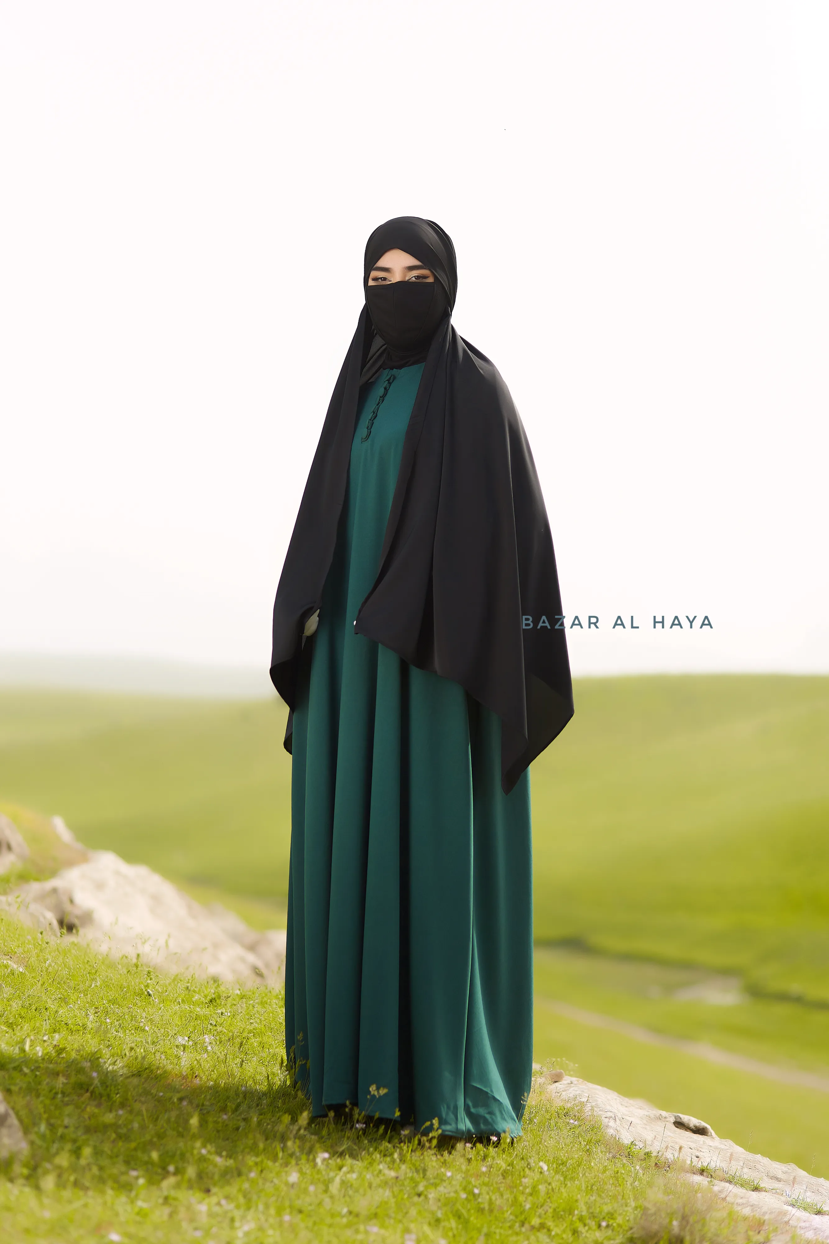 Black Tie Back Scarf & Khimar In Long Rectangle Shape - Style & More