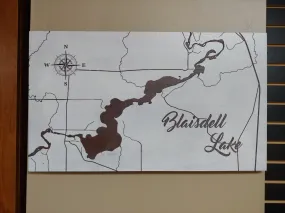 Blaisdell Lake, WI - Laser Cut Wood Map