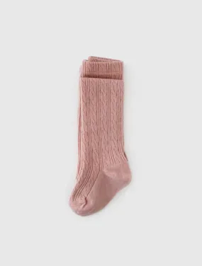 BLUSH CABLE KNIT TIGHTS