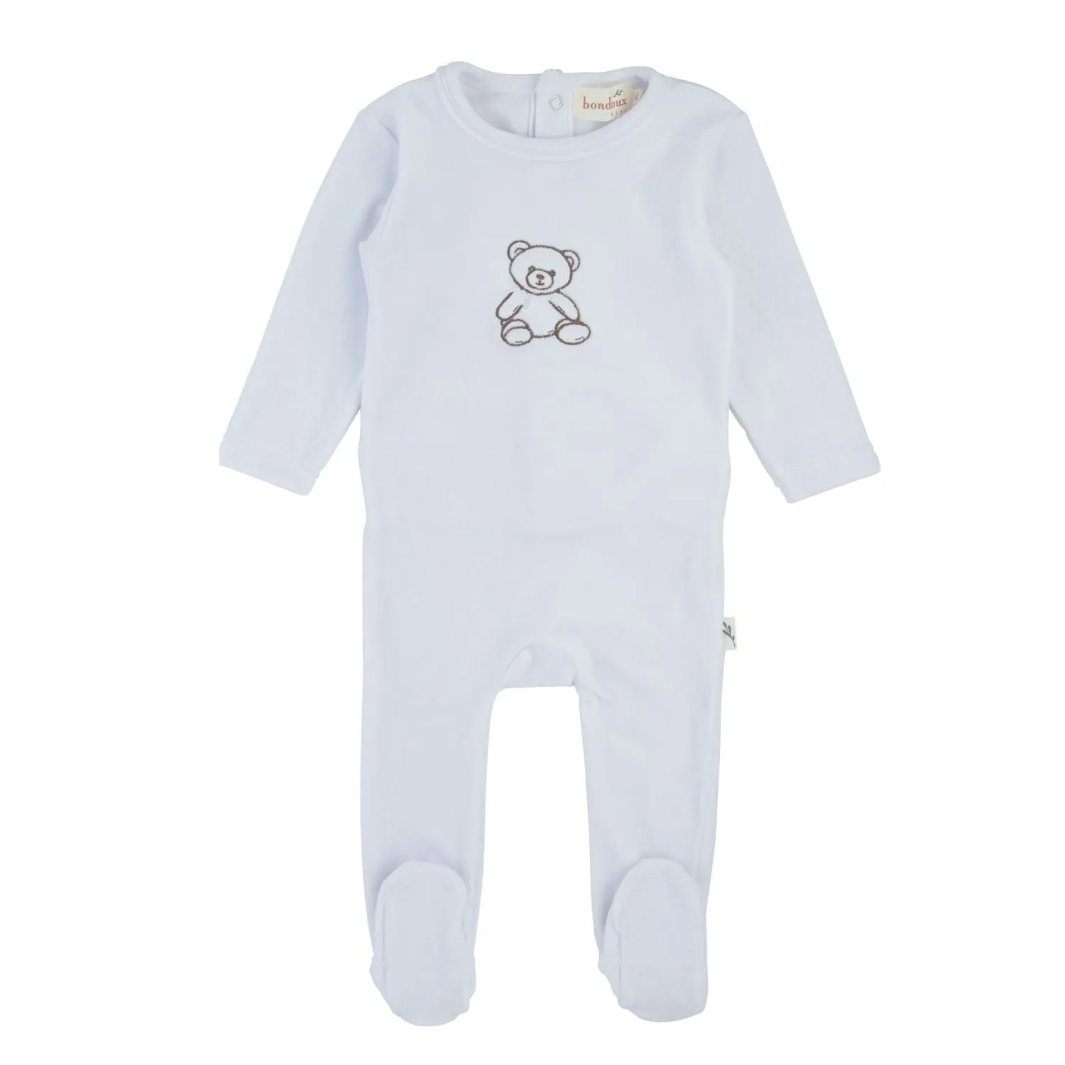 Bondoux Teddy Soft Velour Footie & Bonnet Set (Boys and Girls)