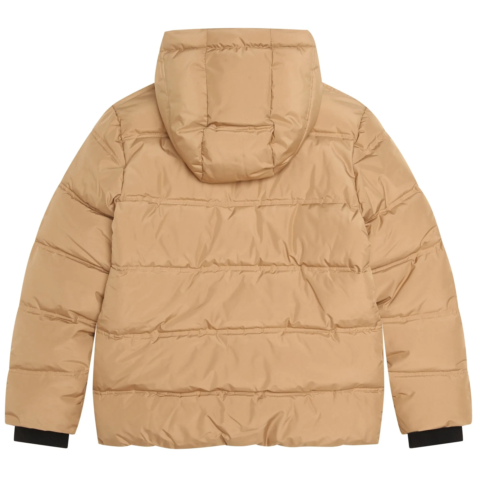 Boss - Tan padded coat with hood