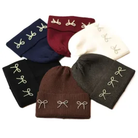 Bow Classic Cuffed Beanie by Nicsessories