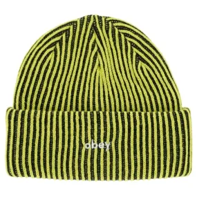 Bowery 2 tone rib beanie - Fluorescent green multi