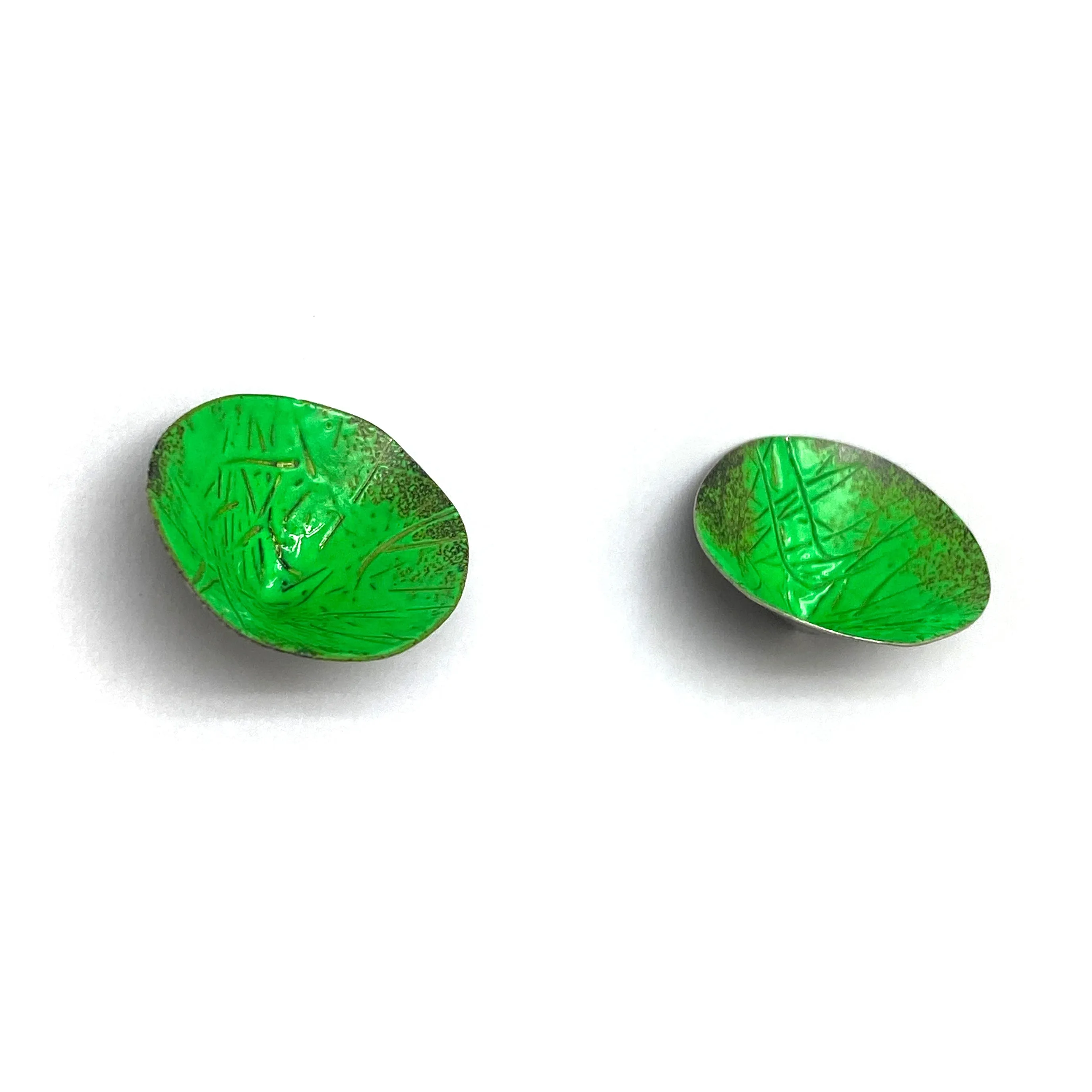 Bright Green Cone Earrings