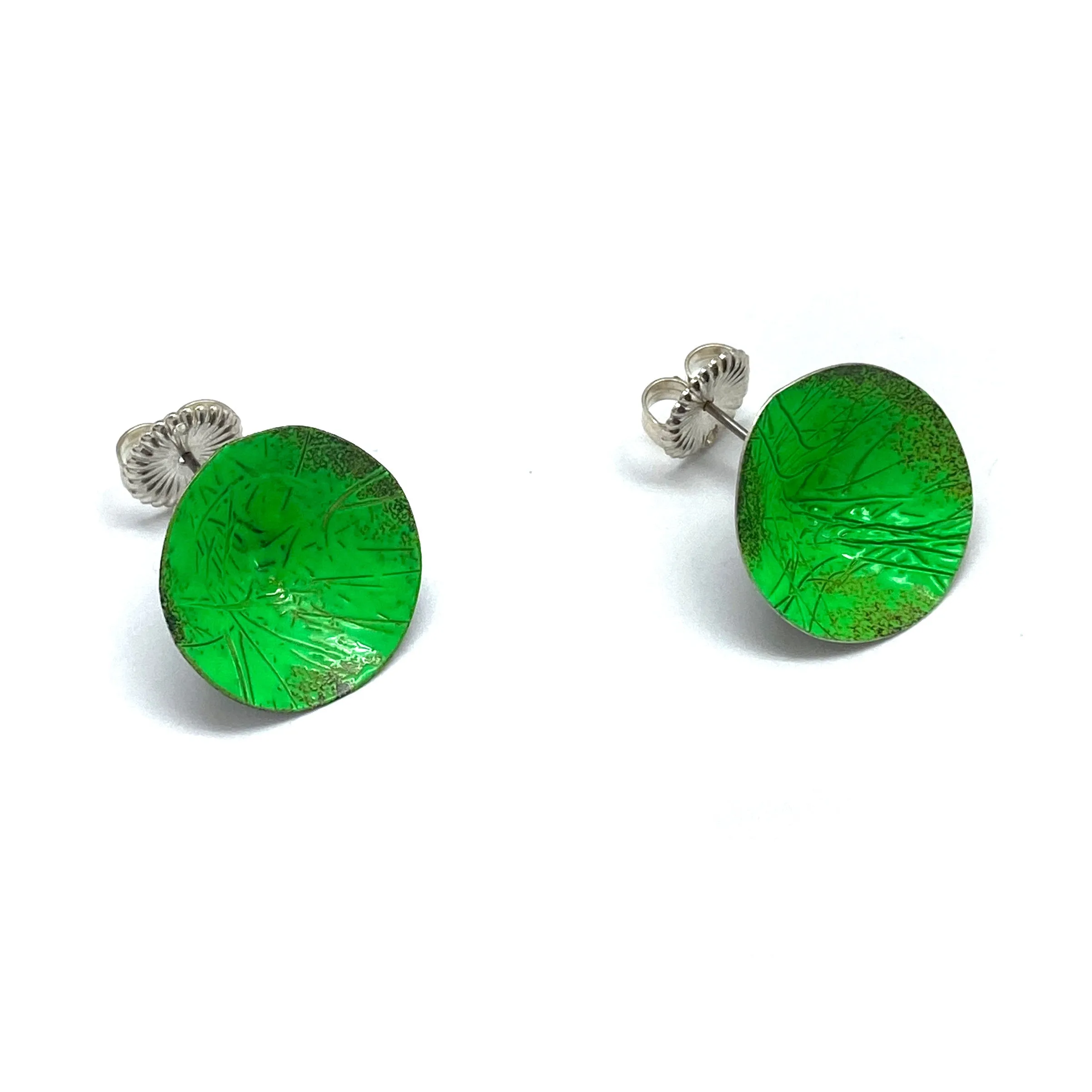 Bright Green Cone Earrings