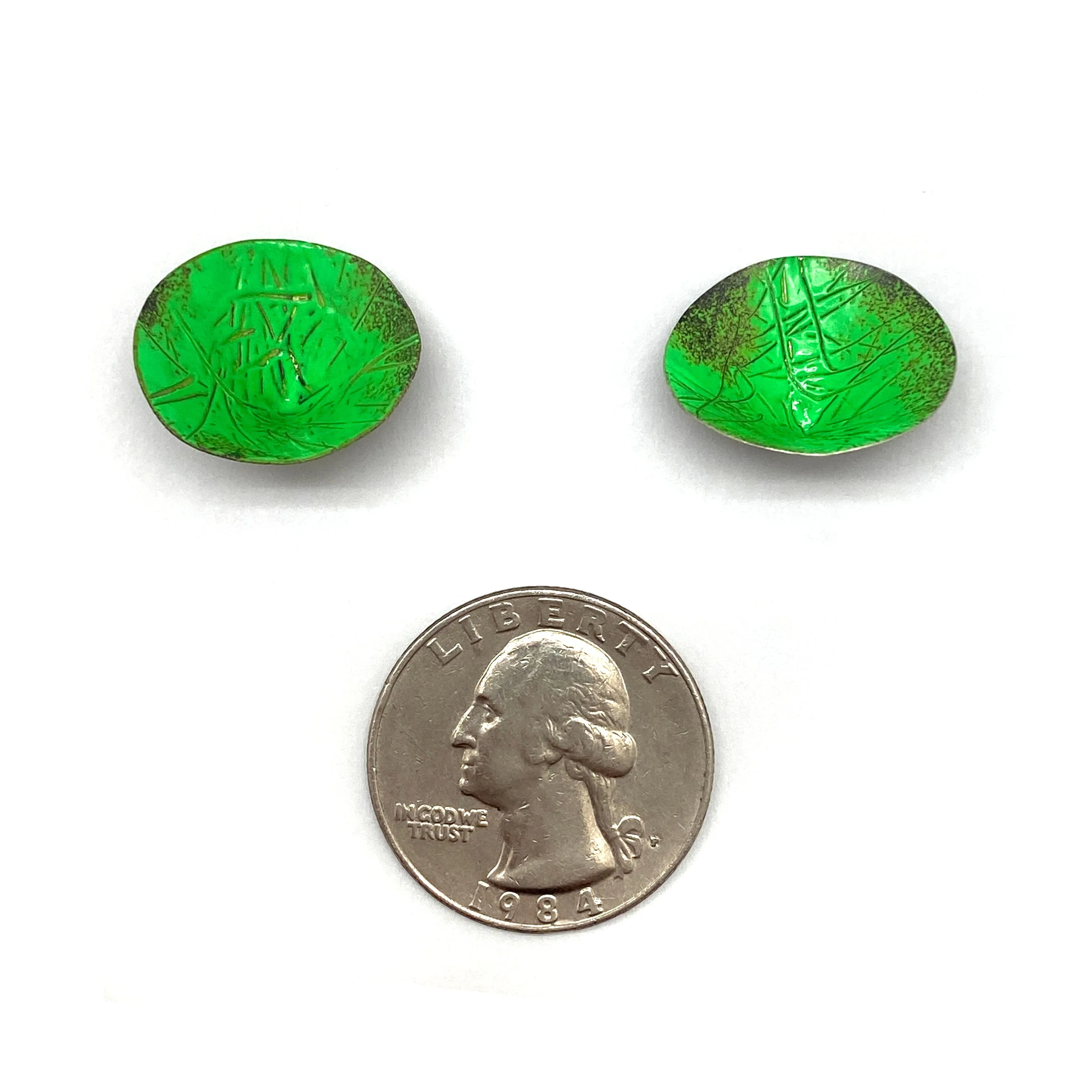 Bright Green Cone Earrings