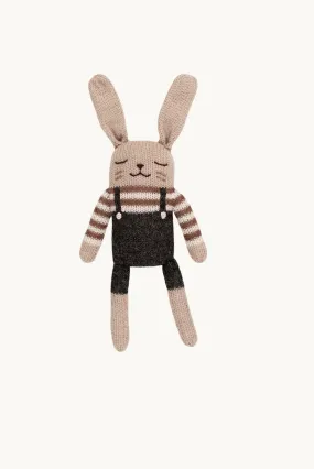 Bunny knit toy | black overalls