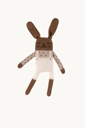 Bunny knit toy | ecru overalls