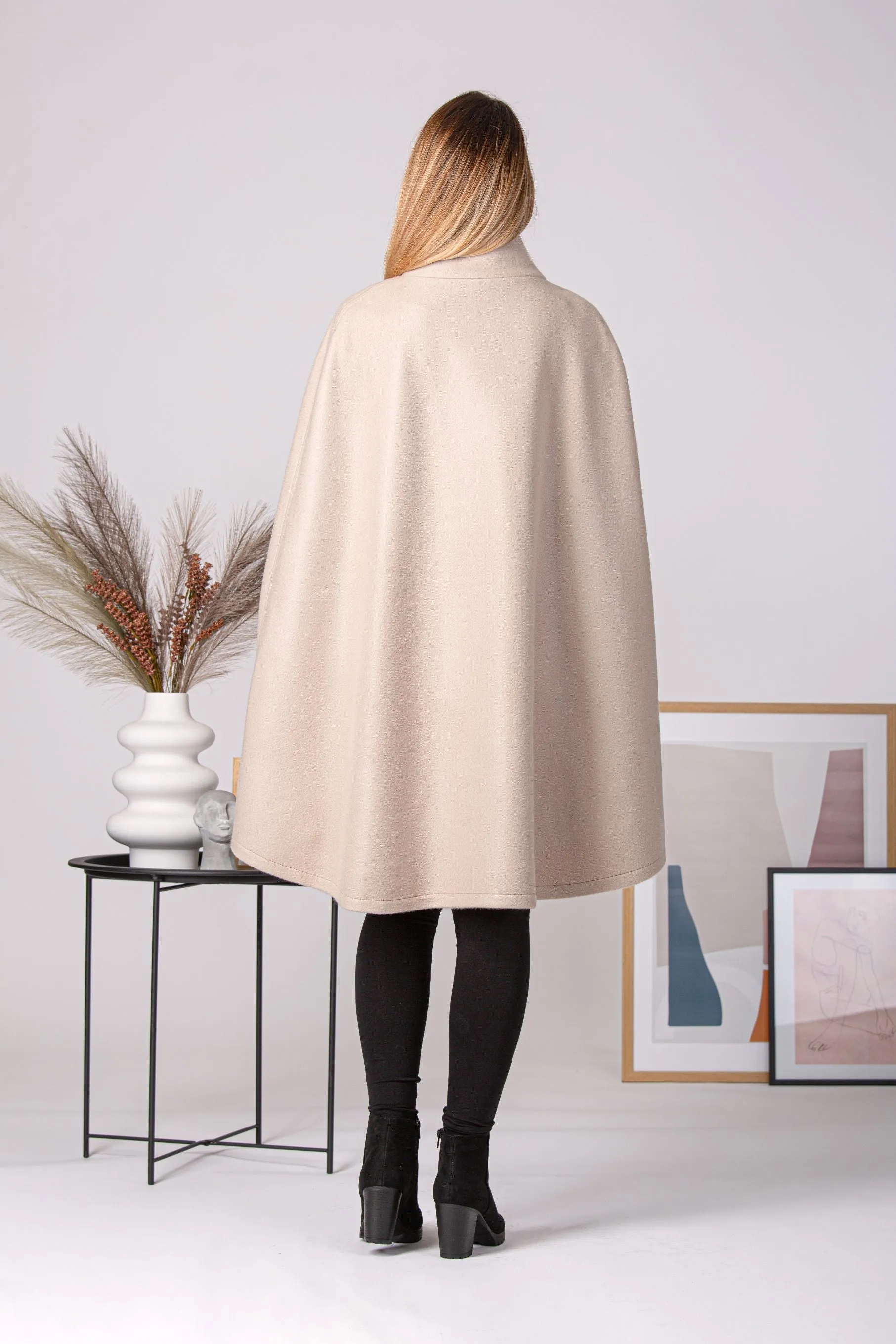 Buttoned Poncho Coat