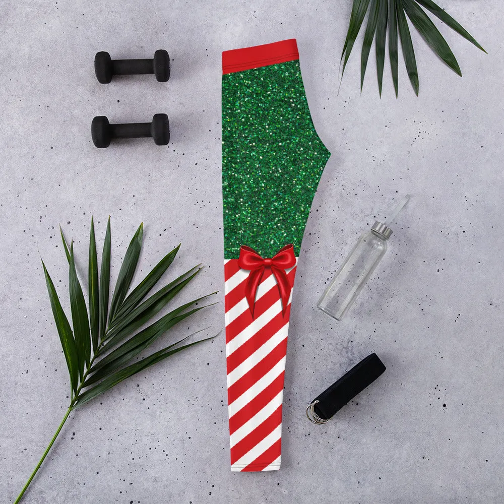 Candy Stripe Christmas Leggings