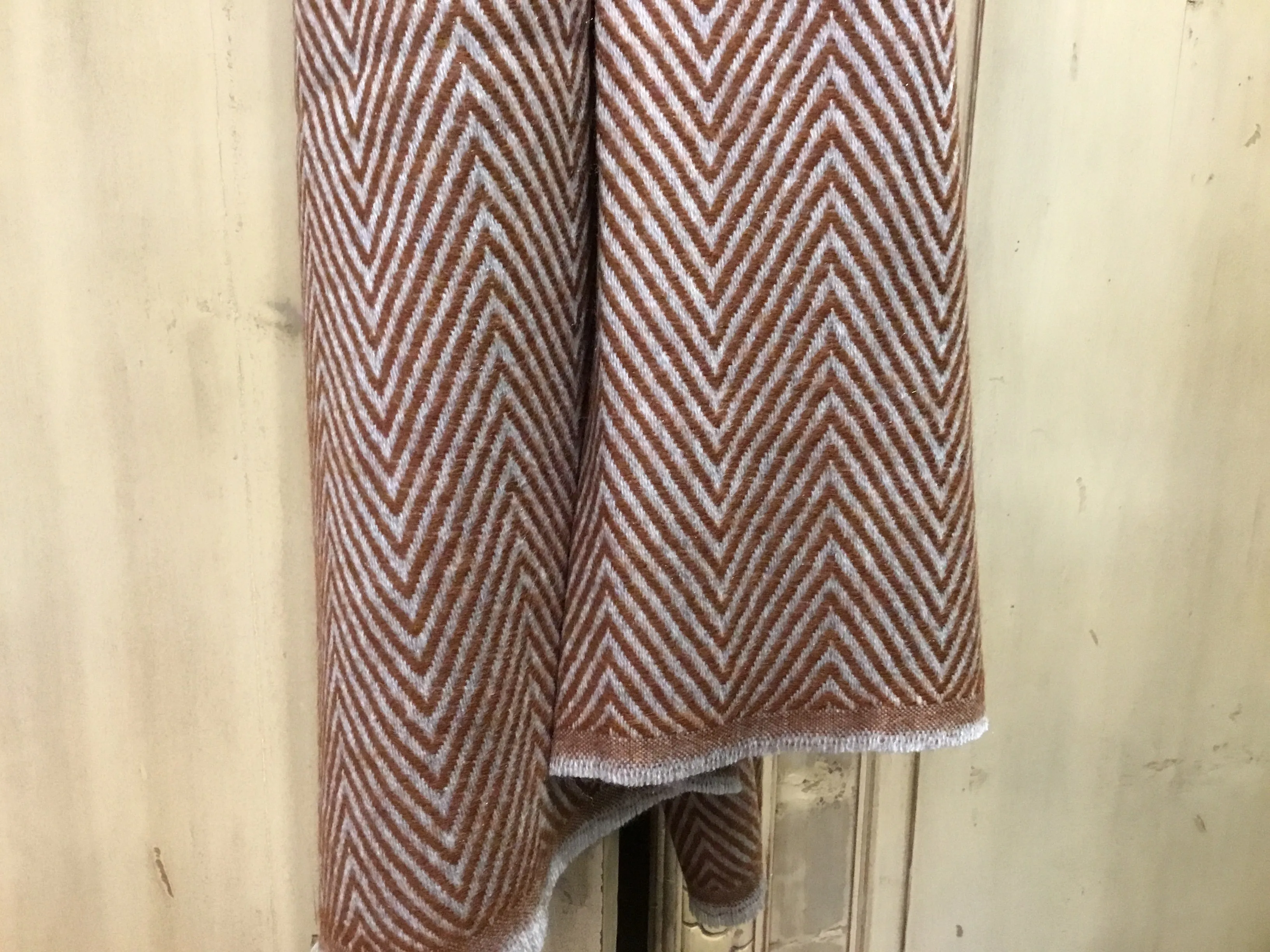 Cashmere Scarf - Tobacco Zigzag