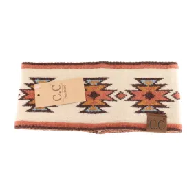 C.C. Beanie Southwestern Pattern Head Wrap Beige