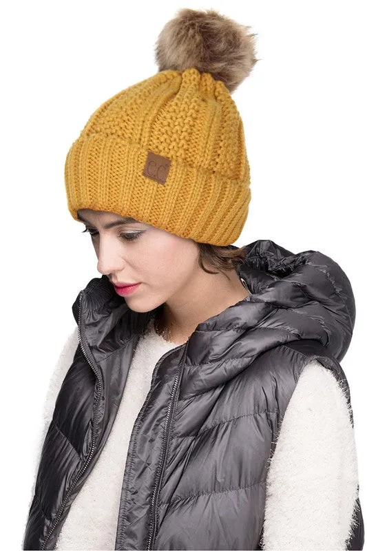 C.C Chunky Beanie with Pom