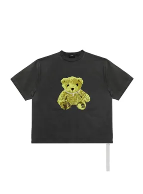 Charcoal Embroidered Teddy T-shirt