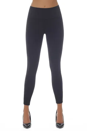 Chic Silver-Trim High-Waist Compression Leggings: Define Your Elegance