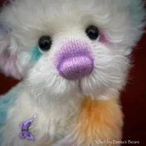 Cho - 12" Hand Dyed Rainbow Alpaca and Mohair Artist Bear by Emma's Bears - OOAK