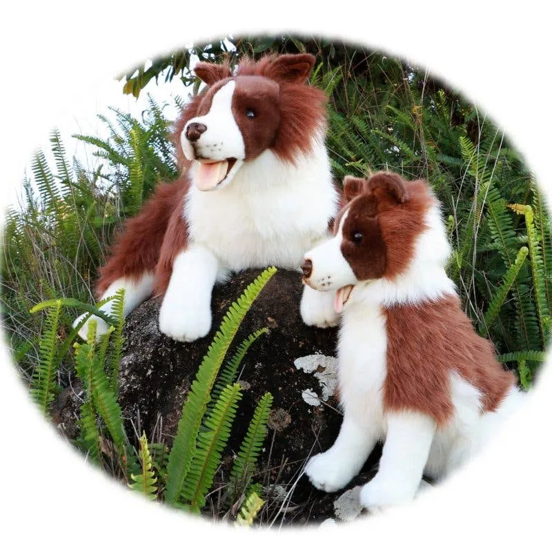 Chocolate Border Collie Realistic Eco Friendly Plush Size - 62cm/24"