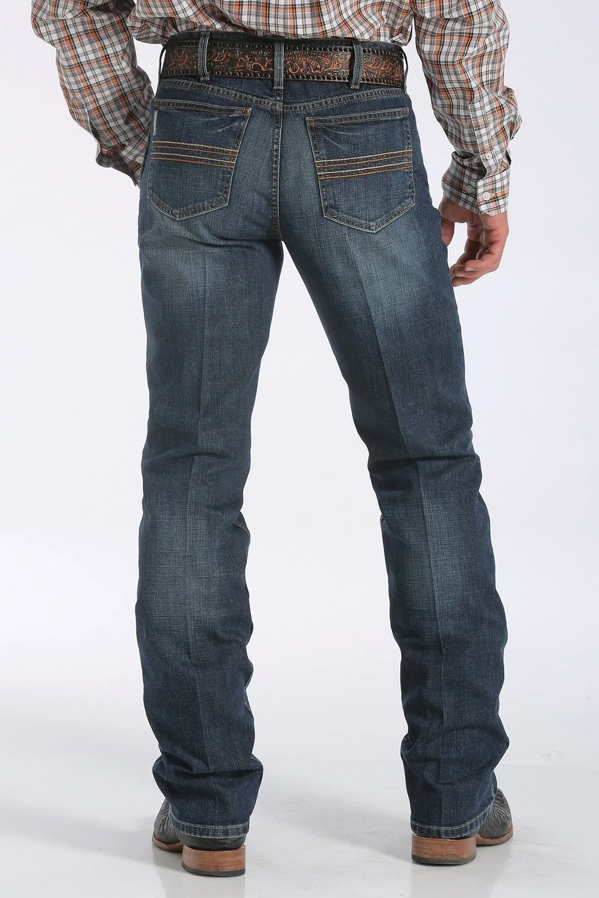 Cinch Mens Silver Label Performance Denim Dark Stonewash Jeans Style MB98034006